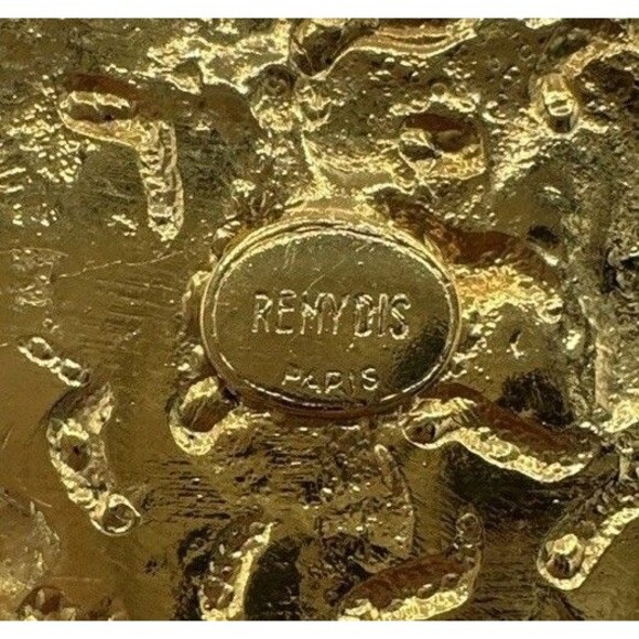 Vintage Reny Dis Paris Brooch Pin Gold Blue Green Large Gorgeous - Picture 10 of 12